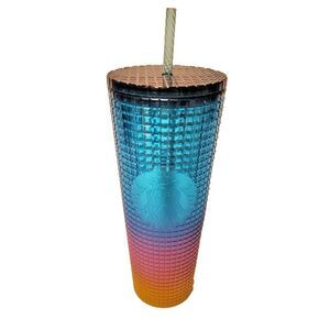 Starbucks Rainbow Tumbler 24oz Grid Pattern Logo Tumbler Cold Cup
